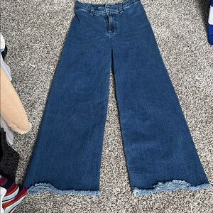 Billabong Denim Flare Jeans with Frayed Hem